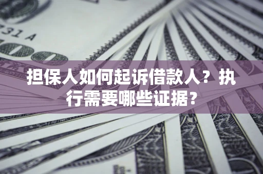 武汉担保人如何起诉借款人？执行需要哪些证据？