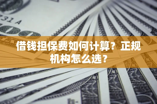 武汉借钱担保费如何计算？正规机构怎么选？