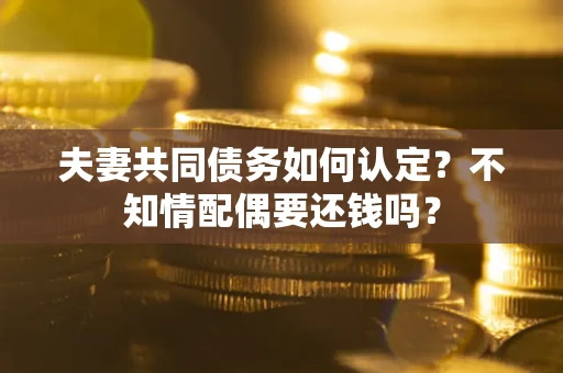 武汉夫妻共同债务如何认定？不知情配偶要还钱吗？