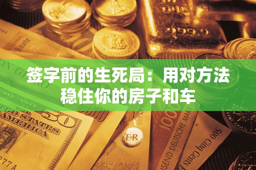 武汉签字前的生死局：用对方法稳住你的房子和车