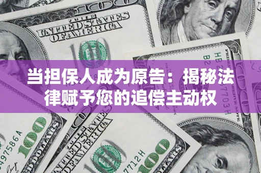 武汉当担保人成为原告：揭秘法律赋予您的追偿主动权