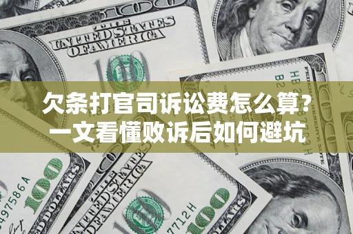 武汉欠条打官司诉讼费怎么算？一文看懂败诉后如何避坑