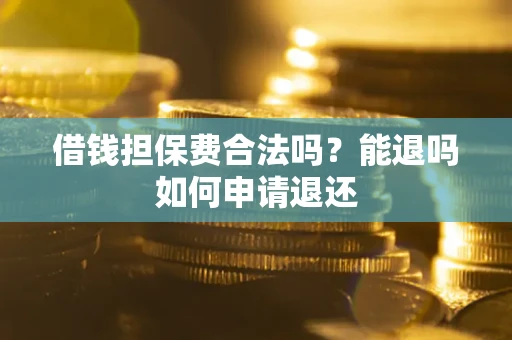 武汉借钱担保费合法吗？能退吗如何申请退还